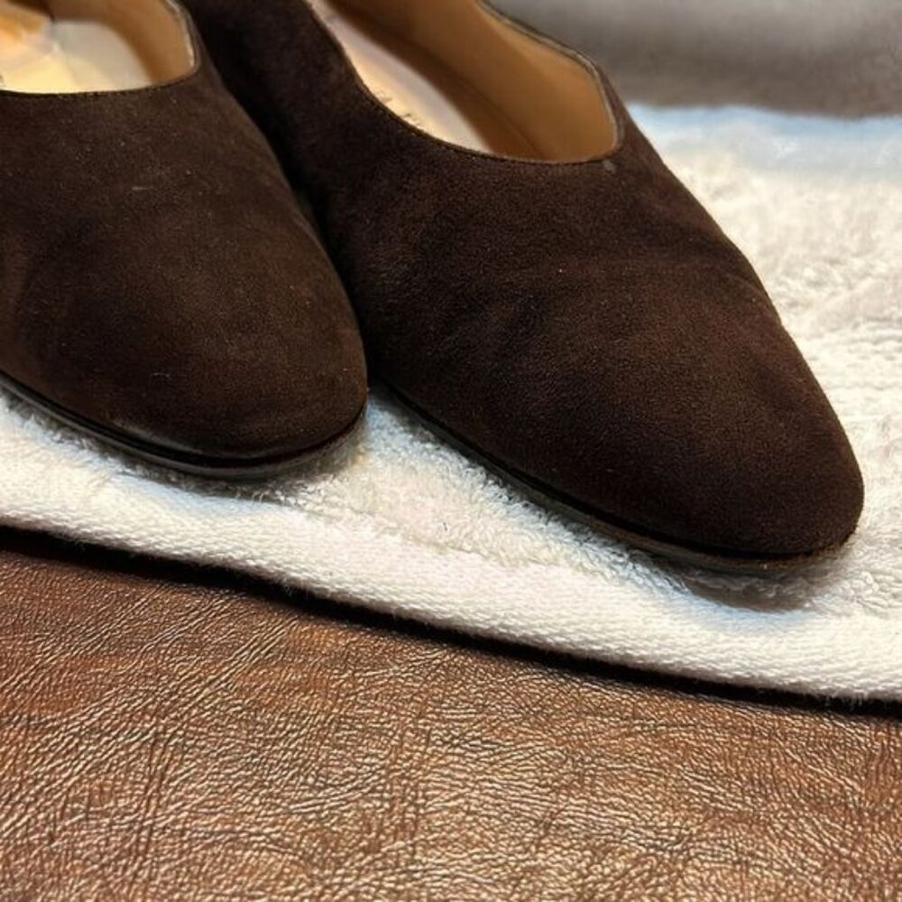 Via Fiorentina Womens Brown Suede Leather Shoes Made In Italy Size 7.5 - Picture 4 of 5